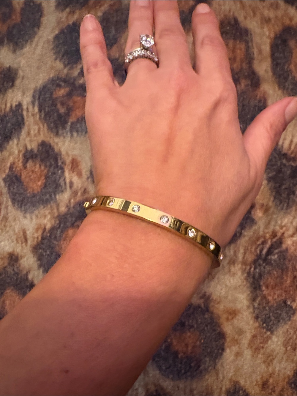Kate spade Gold Crystal Accent Bangle Bracelet - Women's Jewelry - Picture 5 of 5